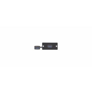 Wall Plate Insert  - USB 3.0 (A/A)  - Black