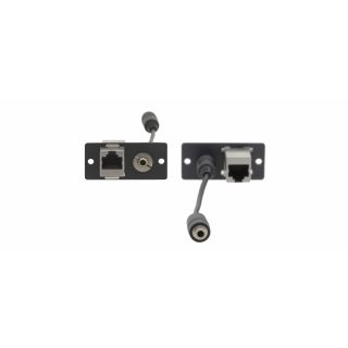 Wall-Plate Einsatz  - RJ-45 und 3^5 mm  - schwarz