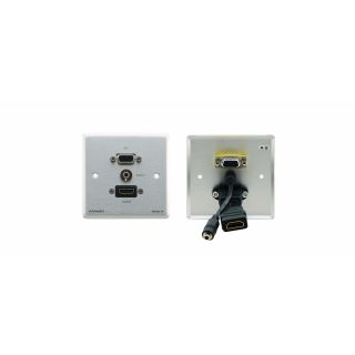 Passive Wall Plate  - 15-pin HD, 3.5mm Audio & HDMI  - US  - black