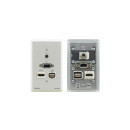 Passives^ durchgehendes Wall Plate  - 15-pol. HD^ 3^5 mm Audio^ USB & HDMI  - Schwarzer Rahmen