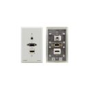 Passiv durchgehendes Wall Plate  - 15-pol. HD^ 3^5 mm Audio und HDMI  - Weißer Rahmen