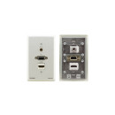 Passiv durchgehendes Wall Plate  - 15-pol. HD^ 3^5 mm Audio und HDMI  - Weißer Rahmen