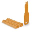 RJ45 Port Schlösser Orange, 10 Stck + 1 Schlüssel