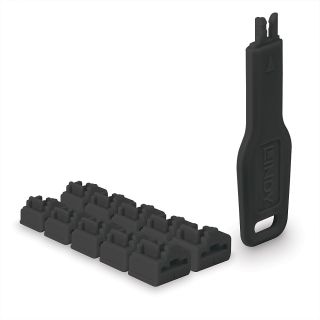 RJ45 Port Schlösser SCHWARZ, 10 Stck + 1 Schlüssel