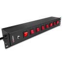 1.5U 8-Fach Schuko-Steckdosen, Horizontale PDU mit...