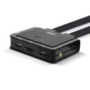 2 Port Kabel KVM Switch, HDMI 4K30, USB 2.0 & Audio