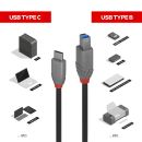 3m USB 3.2 Typ C an B Kabel, 5Gbit/s, Anthra Line