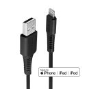 1m USB Typ A an Lightning Kabel, schwarz