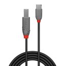 0.5m USB 2.0 Typ C an B Kabel, Anthra Line