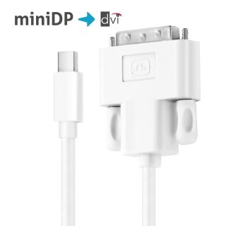 Premium 2K mini DisplayPort / DVI Kabel - 1.50m, weiß