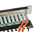 Cat.6 Patchpanel 24p STP 1HE Schwarz