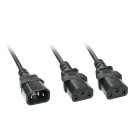 2m IEC C14 auf 2x IEC C13 Y-Netzkabel