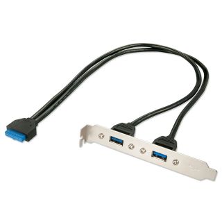 USB 3.0 Slotblechadapter, 2 x USB 3.0 Typ A Kupplung