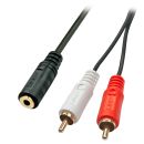 Premium Audio-Adapterkabel, 2x RCA (Cinch) an 3,5mm...