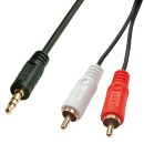 Premium Audio-Adapterkabel, 2x RCA (Cinch) Stecker an 3,5mm Klinkenstecker, 1m