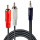 Premium Audio-Adapterkabel, 2x RCA (Cinch) Stecker an 3,5mm Klinkenstecker, 1m (Lindy 35680)