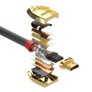 2m High Speed HDMI Kabel, Gold Line (Lindy 37862)