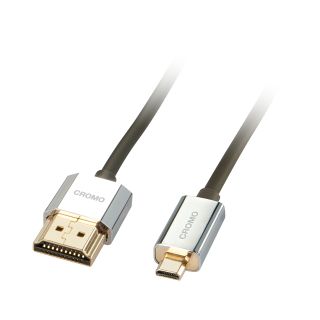 CROMO® Slim High-Speed-HDMI®-Kabel mit Ethernet, Typ A/D, 0,5m (Lindy 41680)