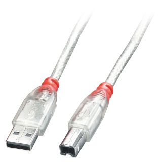 0.2m USB 2.0 Kabel Typ A an B, transparent