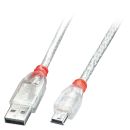 0.2m USB 2.0 Typ A an Mini-B Kabel, transparent