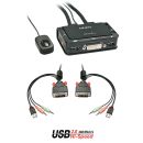 2 Port KVM Switch Compact, DVI-D Single Link, USB 2.0...