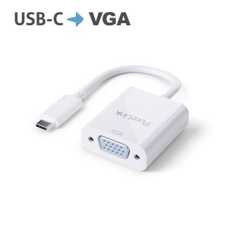 Premium Active 2K USB-C / VGA Portsaver Adapter, weiß