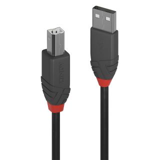 0.2m USB 2.0 Typ A an B Kabel, Anthra Line