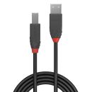 0.2m USB 2.0 Typ A an B Kabel, Anthra Line