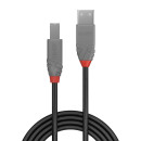 7,5m USB 2.0 Typ A an B Kabel, Anthra Line (Lindy 36676)