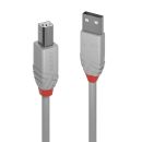 2m USB 2.0 Typ A an B Kabel, Anthra Line (Lindy 36683)