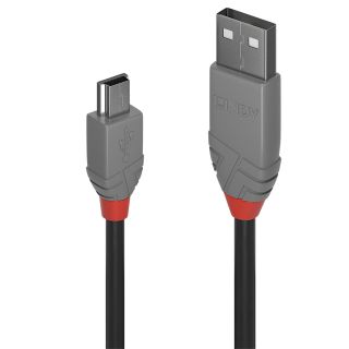 0.2m USB 2.0 Typ A an Mini-B Kabel, Anthra Line