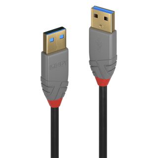 0.5m USB 3.2 Typ A Kabel, 5GBit/s, Anthra Line