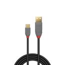 1m USB 2.0 Typ A an C Kabel, Anthra Line (Lindy 36886)