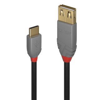 0.15m USB 2.0 Typ C an A Adapterkabel, Anthra Line