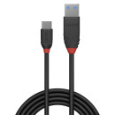 0.15m USB 3.1 Typ C an A Kabel, Black Line (Lindy 36914)