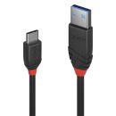 0.5m USB 3.2  Typ A an C  Kabel, 10GBit/s,  Black Line